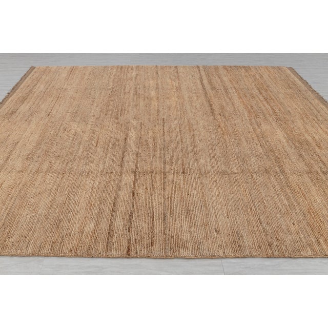 Not Yet Made - Made To Order High Quality Hand Knotted Tan Natural Jute Loop Pattern Solid Rug 6x9Ft. For Sale - Image 5 of 12