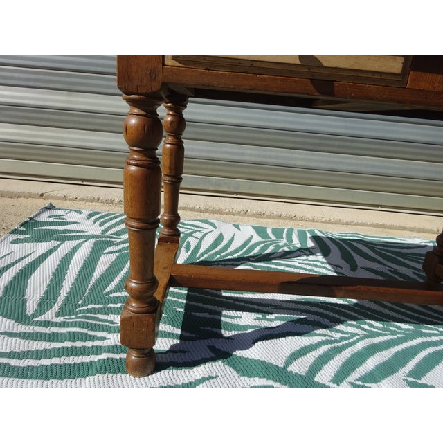 Vintage Oak Desk, 1930s For Sale - Image 11 of 18