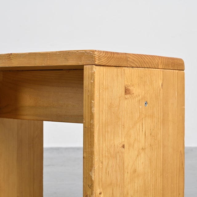 Wood Pine Stool from Les Arcs, 1970s For Sale - Image 7 of 11