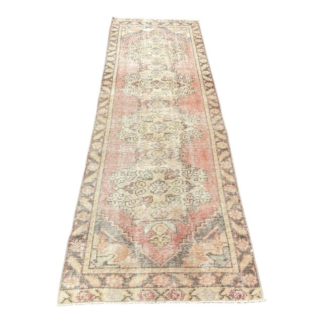 1960s Turkish Oushak Hallway Runner Rug For Sale
