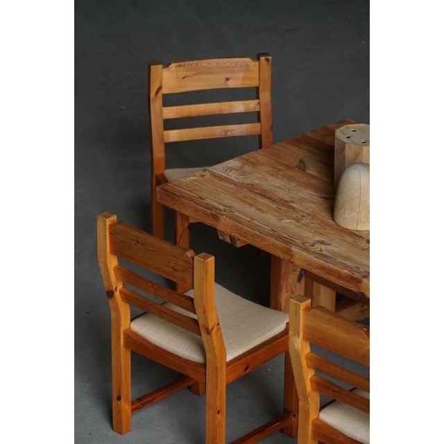 1970s Danish Modern Brutalist Chairs in Pine by Hans Jørgen Frydendal, 1970s, Set of 6 For Sale - Image 5 of 18