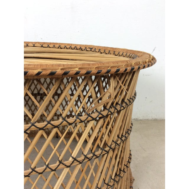 Brown Vintage Rattan Oval Shaped Coffee Table For Sale - Image 8 of 12