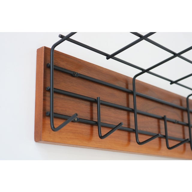 Mid-Century Modern Dutch Coat Rack in Teak and Metal by Tjerk Reijenga for Pilastro, 1950 For Sale - Image 3 of 8