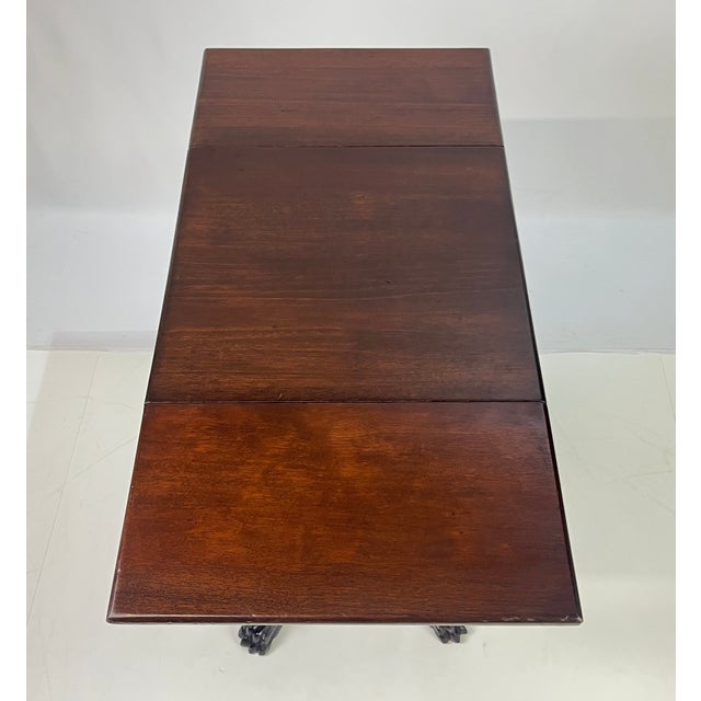 19th Century Empire Style Mahogany Drop-Leaf Work Table or Side Table For Sale - Image 16 of 18