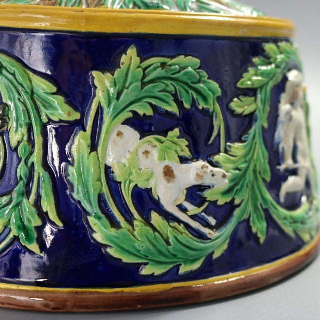 George Jones Majolica Deer Game Pie Dish and Liner For Sale - Image 12 of 12