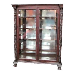 1900s Mahogany China Cabinet