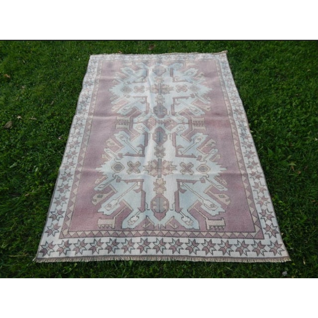 Vintage Turkish Kars Rug 3′11″ × 5′6″ For Sale - Image 10 of 10