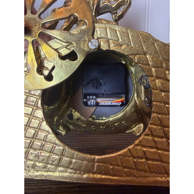 Vintage Rococo Revival Style Brass Mantel Clock, Mid–Late 20th Century For Sale - Image 14 of 14