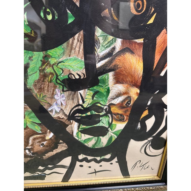 Peter Keil 1970s Peter Keil Original Abstract Cougar Painting For Sale - Image 4 of 8
