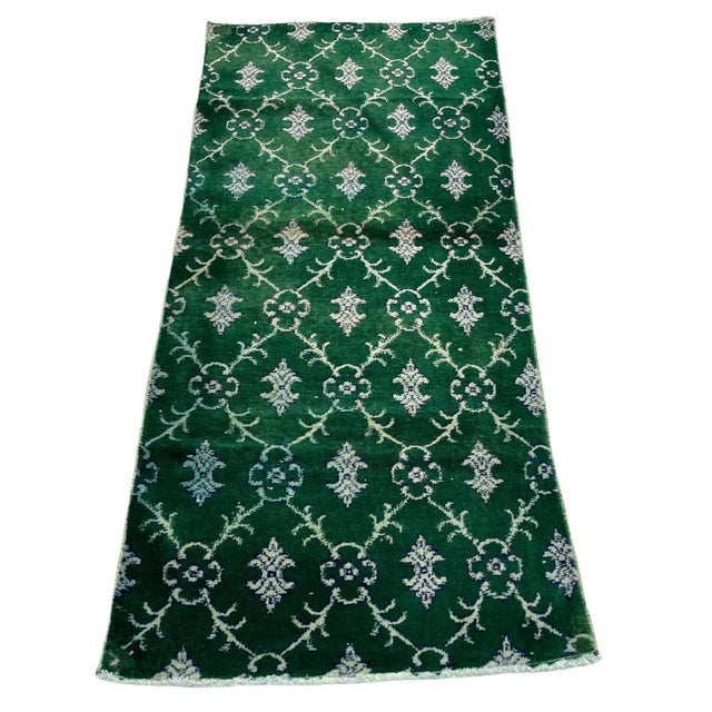 Green Turkish Hand-Knotted Kayseri Rug For Sale - Image 8 of 11