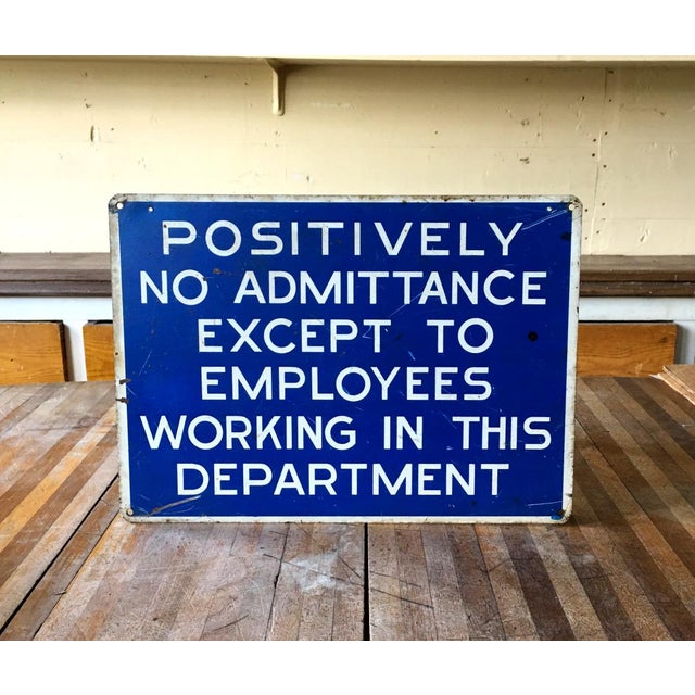Vintage Metal Employees Only Industrial Sign Chairish