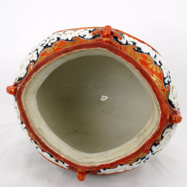 Japanese 19th C Kutani Hanging Vase Meiji Period For Sale - Image 12 of 13