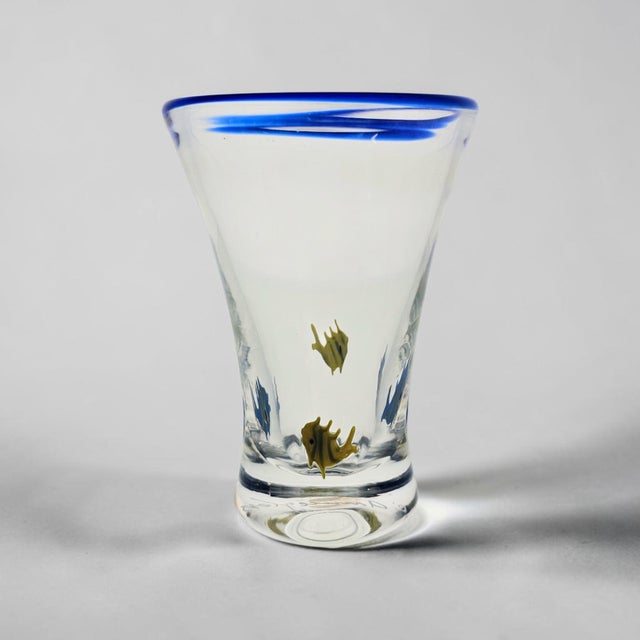 An authentic Annieglass handcrafted art glass vase produced in the Santa Cruz, California studio during the late twentieth...