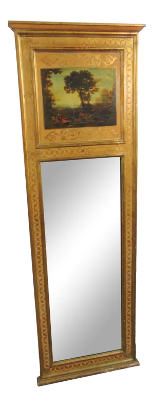 LaBarge Italian Florentine Style Gold Trumeau Mirror