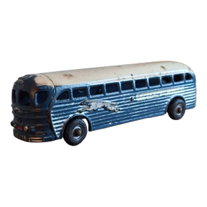 Vintage Arcade Cast Iron Greyhound Bus 9" Toy 1930s Blue 438b All Original