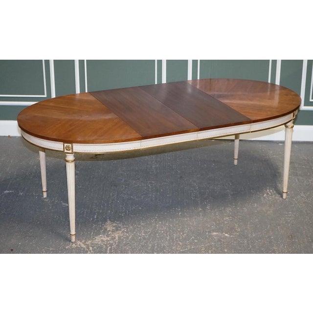 Extendable Dining Table in Cherrywood and Hand-Painted Gilt Wood from Kindel Furniture For Sale - Image 4 of 18