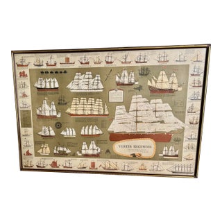 English Ship Motif Original Poster 1970s For Sale