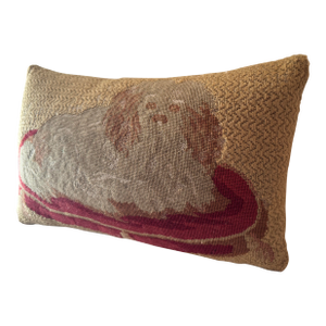 17th Century English Needlework Lion Pillow