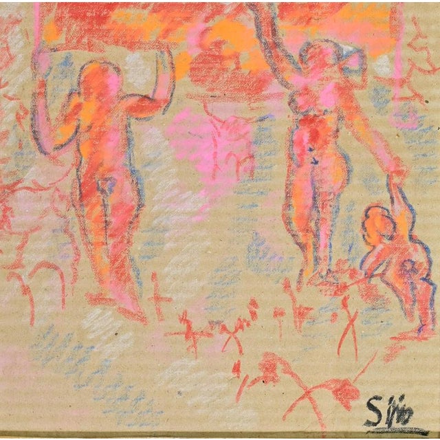 Charcoal and oil pastel on cardboard realized by sirio pellegrini in 1960s. Hand signed. Sirio pellegrini, born in rome on...