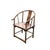 Chinese Chinese Oriental Brown Horseshoe Round Back Elm Wood Armchair For Sale - Image 3 of 7