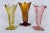Art Deco Pink, Yellow and Orange Glass Vases, Bohemia, Set of 3 For Sale - Image 14 of 15