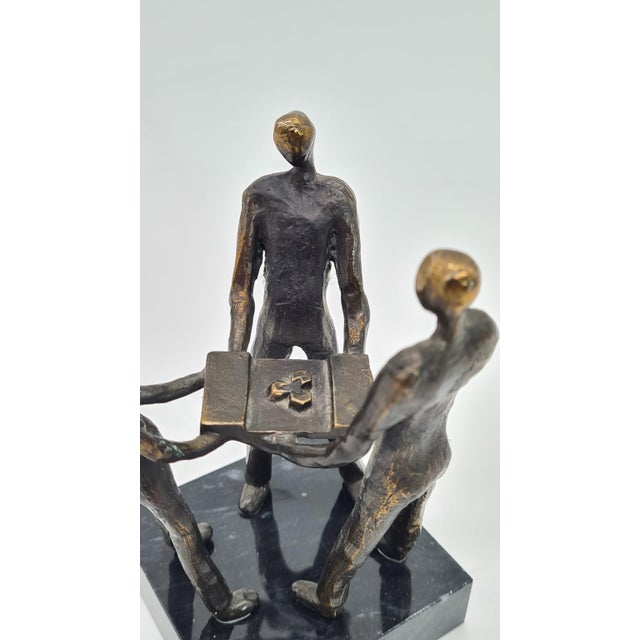 Black Vintage Dutch Bronze Sculpture, 2000 For Sale - Image 8 of 10