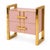Contemporary Blush Pink Two-Drawer Bedside Tables with Raised Brass Frames from Justfurnituress SRL, Set of 2 For Sale - Image 3 of 10