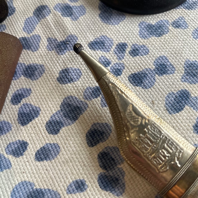 Asian Beautiful Vintage Asian Style Silver and Brass Letter Opener For Sale - Image 3 of 6