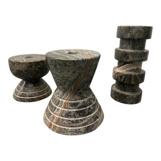 Arteriors Home Lopez Marble Candle Holders - Set of 3 For Sale
