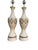 A beautiful pair of vintage mid‑century chalkware lamps, featuring soft neutral tones and a sculptural vertical ribbed...