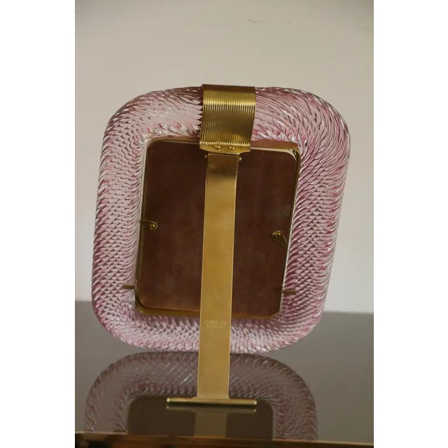 Pink Twisted Murano Glass and Brass Photo Frame from Barovier & Toso, 2000s For Sale - Image 12 of 18