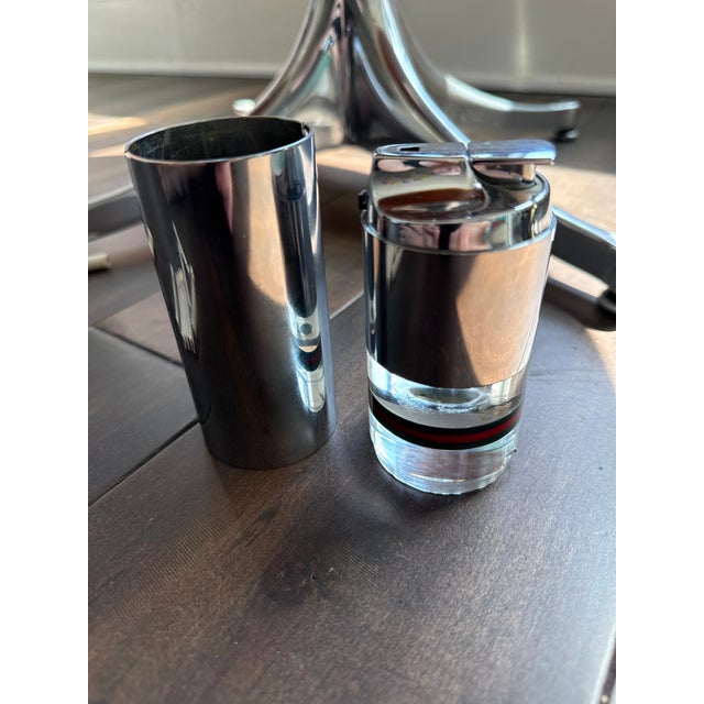 Metal Gucci Chrome and Acrylic Scarce Table Lighter Box For Sale - Image 7 of 9