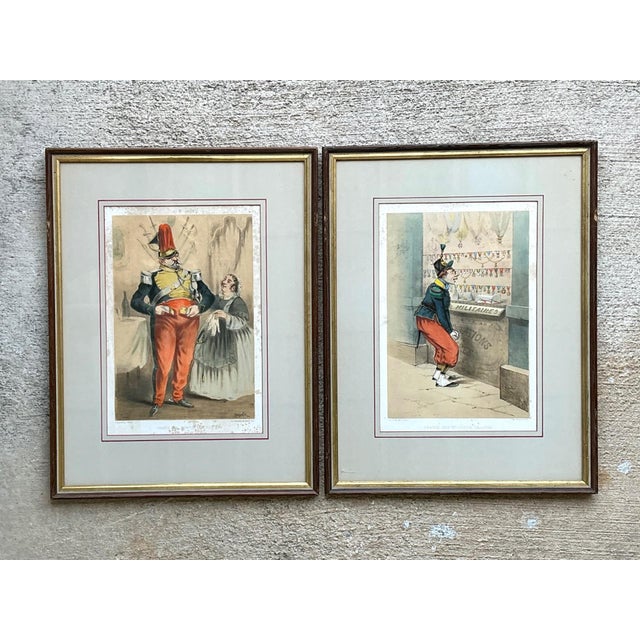 Antique Framed Military Caricature Prints - Pair For Sale In West Palm - Image 6 of 13