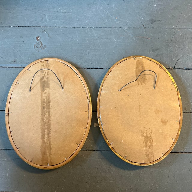 Two 1940’s Original Nautical Needlepoints in Gold Leaf Frame - Set of Two For Sale - Image 4 of 4