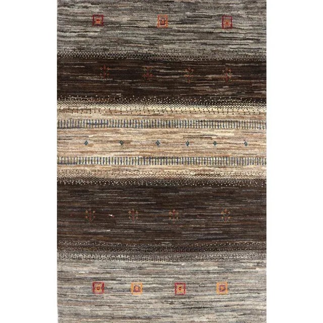 Handwoven Persian Gabbeh Area Rug 2’10” X 4’5″ For Sale - Image 9 of 9