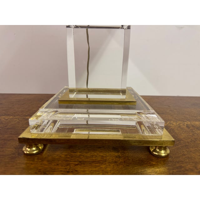 Acrylic and Brass Table Lamp in the style of Sandro Petti, 1970s For Sale - Image 8 of 13