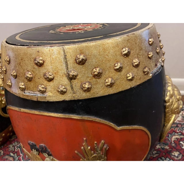 Antique Japanese Painted Wooden Rice Barrels Garden Stools—A Pair For Sale - Image 10 of 12