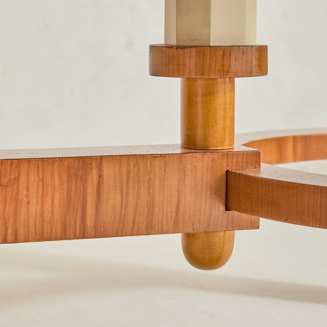 French Maple Desk with Hand-Cut Inlaid Parquetry Top, 1940s For Sale - Image 9 of 11