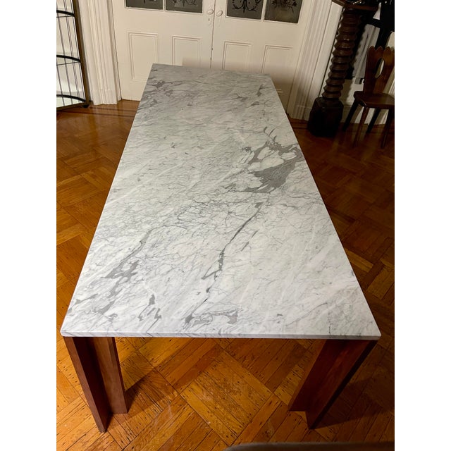 Design Within Reach Mapp Carrara Marble Top Dining Table by Vincent Chia | Design Within Reach For Sale - Image 4 of 11
