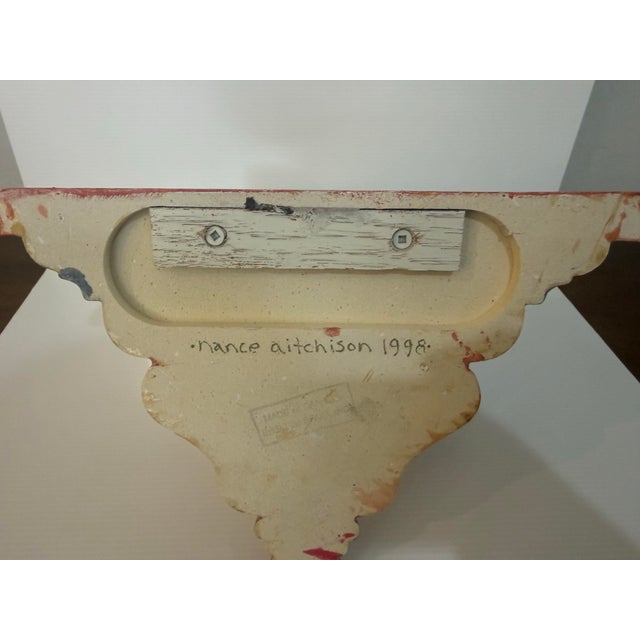 Signed Nance Aitchison 1998 Hand Painted Tuscan Wall Shelf Bracket For Sale - Image 12 of 12