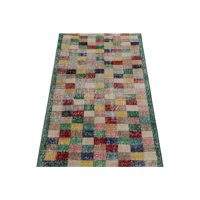 Art Deco 1960s Vintage Zeki Müren Art Deco Rug With Geometric Patterns For Sale - Image 3 of 7