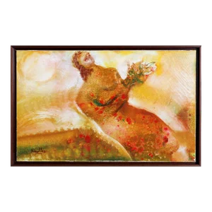 Woman with Flowers, Juan Garcia Ripolles, Painting