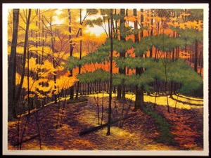 Gordon Mortensen "Wellesley Woods" Signed Woodcut Print