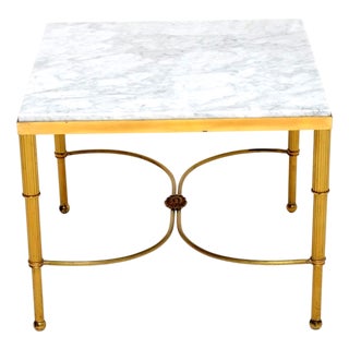 Vintage French Brass and Marble Coffee or Side Table, 1950 For Sale