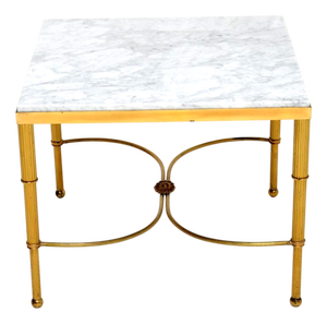 Vintage French Brass and Marble Coffee or Side Table, 1950