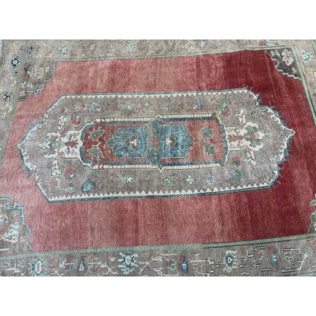 Pink 1960s Turkish Handmade Area For Sale - Image 8 of 11