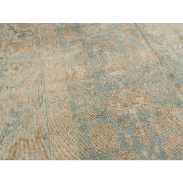 Indian Light Blue Antique Indian Rug no. 10317 For Sale - Image 3 of 4