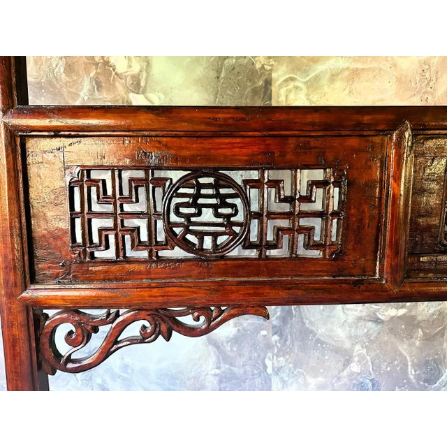 Large Antique Chinese Carved Wood Robe Display Rack For Sale - Image 12 of 12