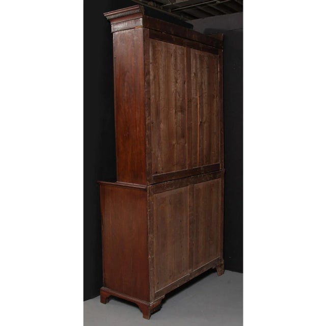 Brown George III English Antique Mahogany Bookcase Secretary Desk Circa 1780 For Sale - Image 8 of 9