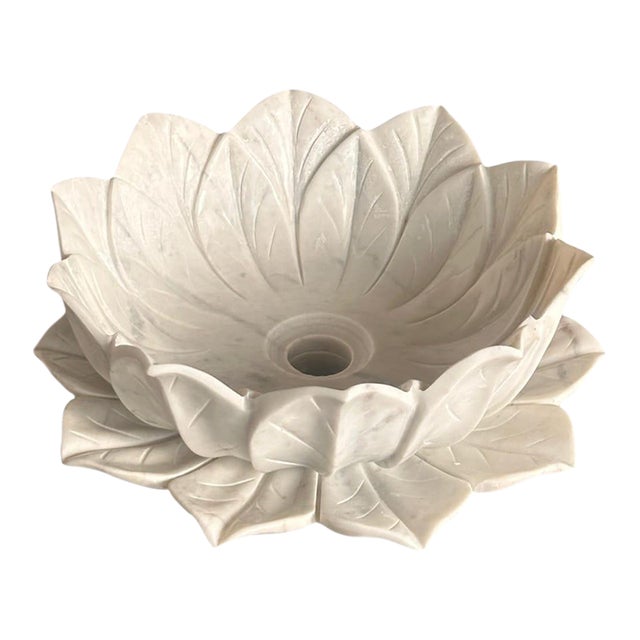 Modern Handmade Lotus Floral Vessel Sink, Countertop Vanity Basin For Sale